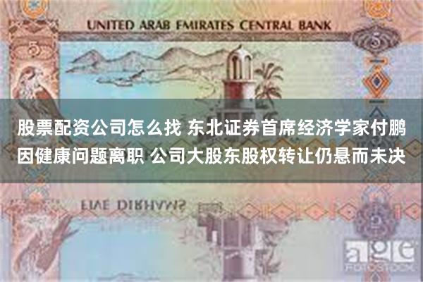 股票配资公司怎么找 东北证券首席经济学家付鹏因健康问题离职 公司大股东股权转让仍悬而未决