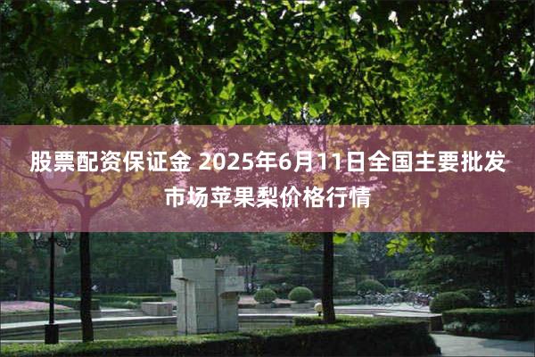 股票配资保证金 2025年6月11日全国主要批发市场苹果梨价格行情