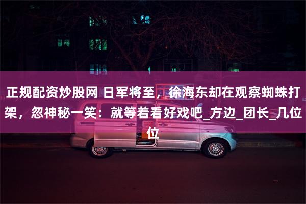 正规配资炒股网 日军将至，徐海东却在观察蜘蛛打架，忽神秘一笑：就等着看好戏吧_方边_团长_几位