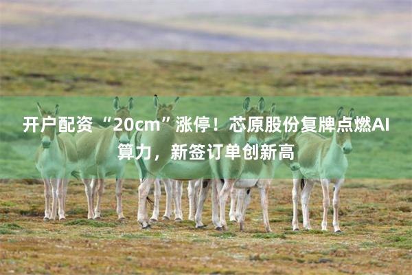 开户配资 “20cm”涨停!芯原股份复牌点燃AI算力,新签订单创新高